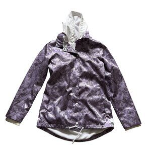 Empyre School Yard Lavender Butterfly Waterproof Hooded Snowboard Jacket Large